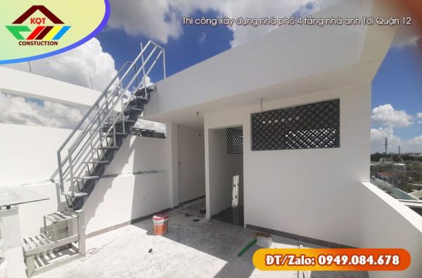 Thi công xây dựng nhà phố 4 tầng nhà anh Tới Quận 12