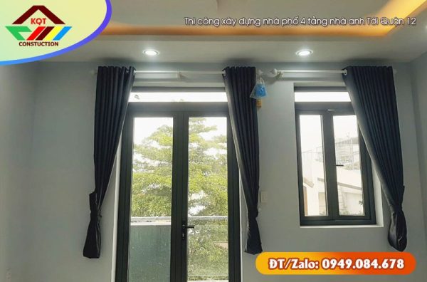 Thi công xây dựng nhà phố 4 tầng nhà anh Tới Quận 12