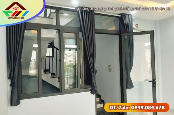 Thi công xây dựng nhà phố 4 tầng nhà anh Tới Quận 12