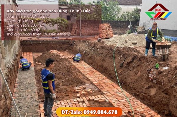 Xây nhà trọn gói nhà anh Hùng, TP Thủ Đức