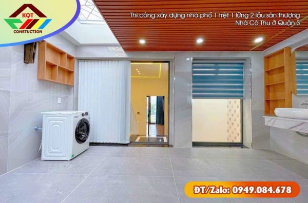 Thi công xây dựng nhà phố 1 trệt 1 lửng 2 lầu sân thượng nhà Cô Thu ở Quận 3